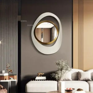 simple wrought iron living room decorative mirrors nordic hallway porch wall hanging mirror light luxury bedroom home decoration