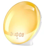 wake up light alarm clock with sunrise/sunset simulation dual alarms fm radio nightlight 7 colors natural sounds snooze